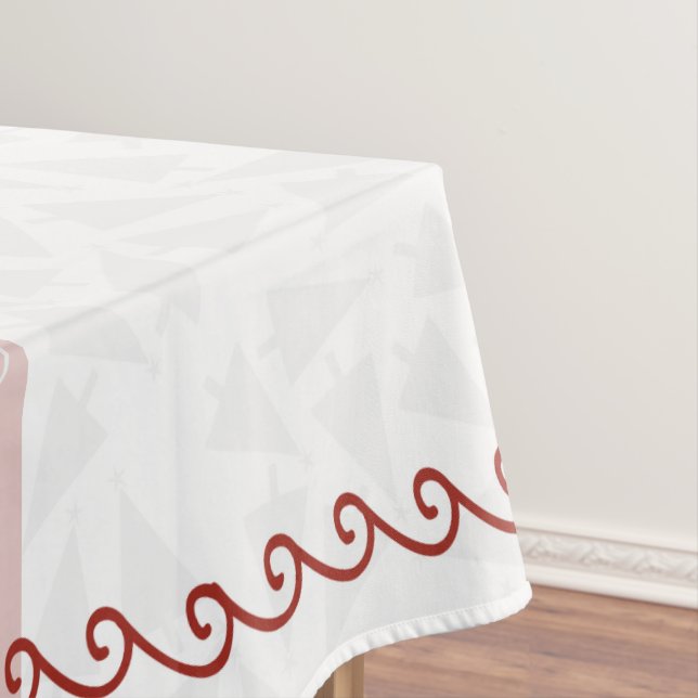 Toalha De Mesa Tablecloth de Natal Branco e Vermelho 52 x 72 (Posição Original)