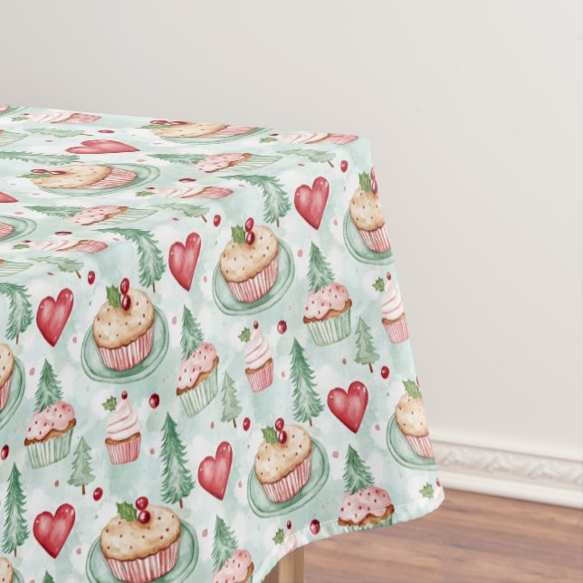 Toalha De Mesa Tablecloth de Natal do cupcake (Posição Original)