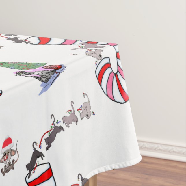 Toalha De Mesa Tablecloth de Natal, Feliz Cats de Natal (Posição Original)