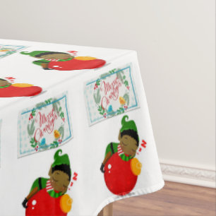Toalha De Mesa Tablecloth de Natal, Feliz Natal, Africano