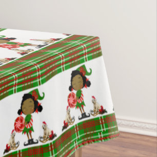 Toalha De Mesa Tablecloth de Natal, Feliz Natal, Elf Africano