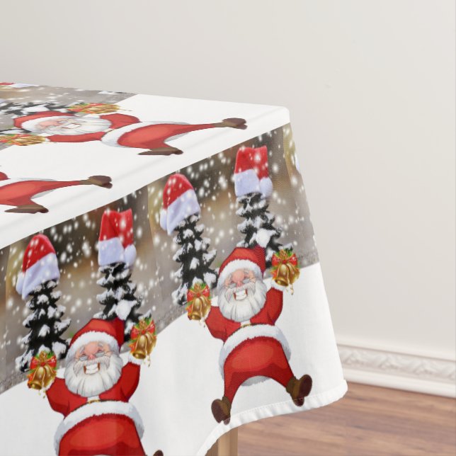 Toalha De Mesa Tablecloth de Natal, Feliz Natal, Papais noeis (Posição Original)
