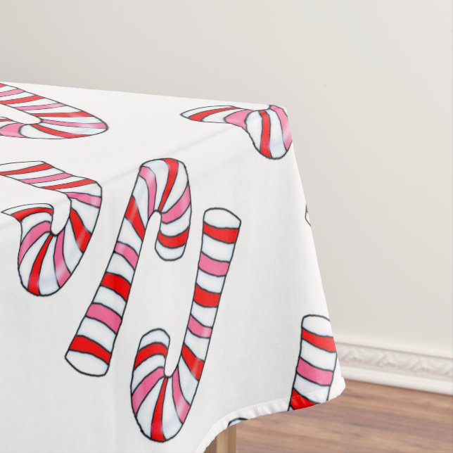 Toalha De Mesa Tablecloth de Natal, Merry Christmas Candy Cane (Posição Original)