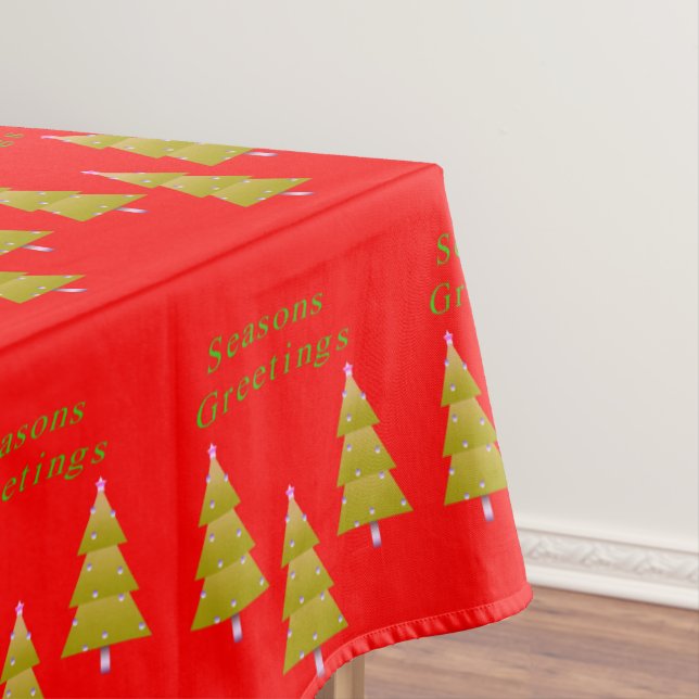 Toalha De Mesa Tablecloth de Natal, Seasons Saudações Árvores Ver (Posição Original)