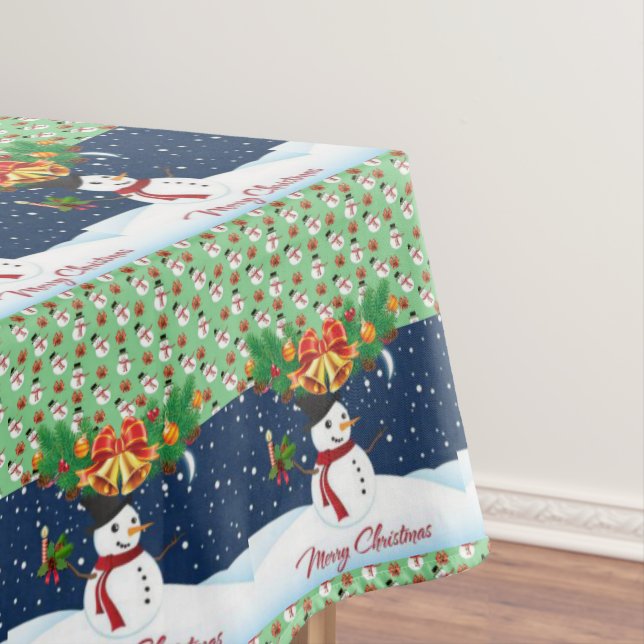 Toalha De Mesa Tablecloth de Natal, Snowman (Posição Original)
