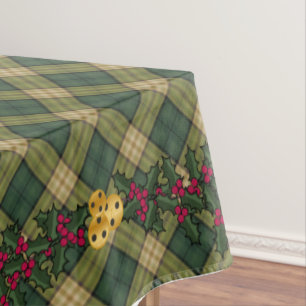 Toalha De Mesa Tablecloth de Natal, Xadrez Verde 60 x 84