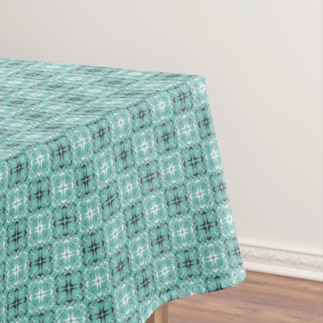 Toalha De Mesa Tablecloth de padrão lacrimogêneo, branco e preto (Posição Original)