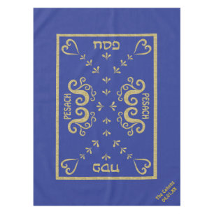 Toalha De Mesa Tablecloth de Passover 52/70" "Elegante Dourado de