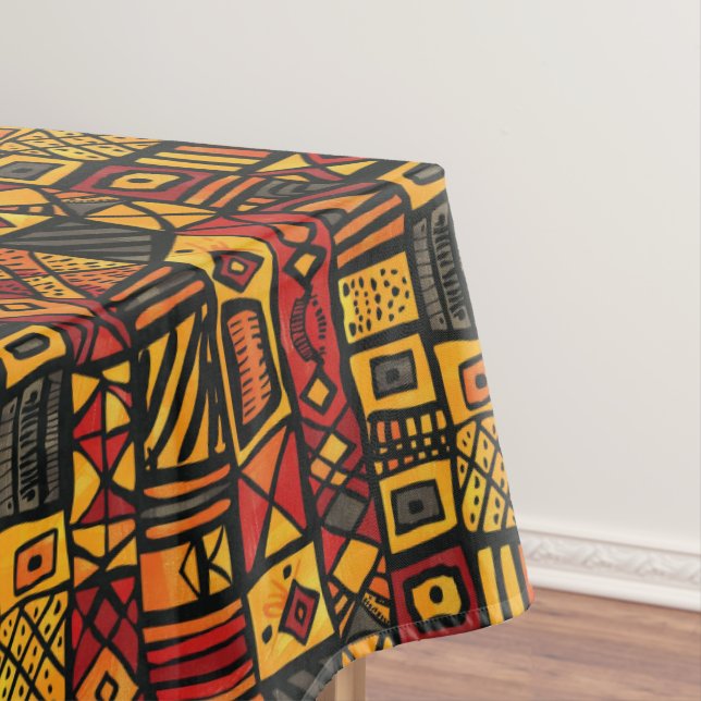 Toalha De Mesa Tablecloth de Patchwork Tribal Africano (Posição Original)