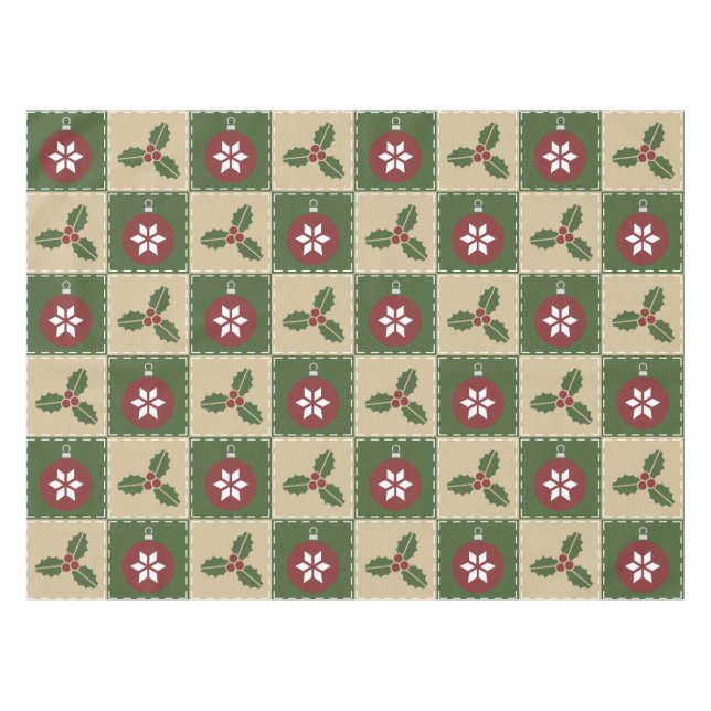 Toalha De Mesa Tablecloth de Quilt Natal (Frente (Horizontal))