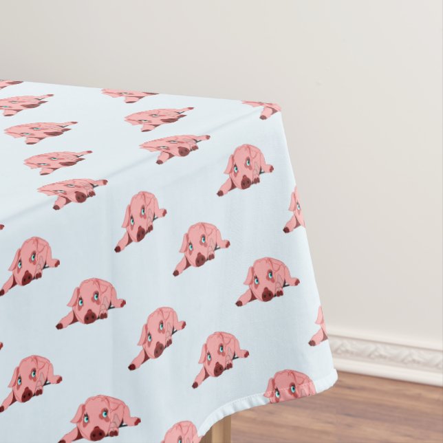 Toalha De Mesa Tablecloth de Suínos Rosa - Escolher Cores (Posição Original)
