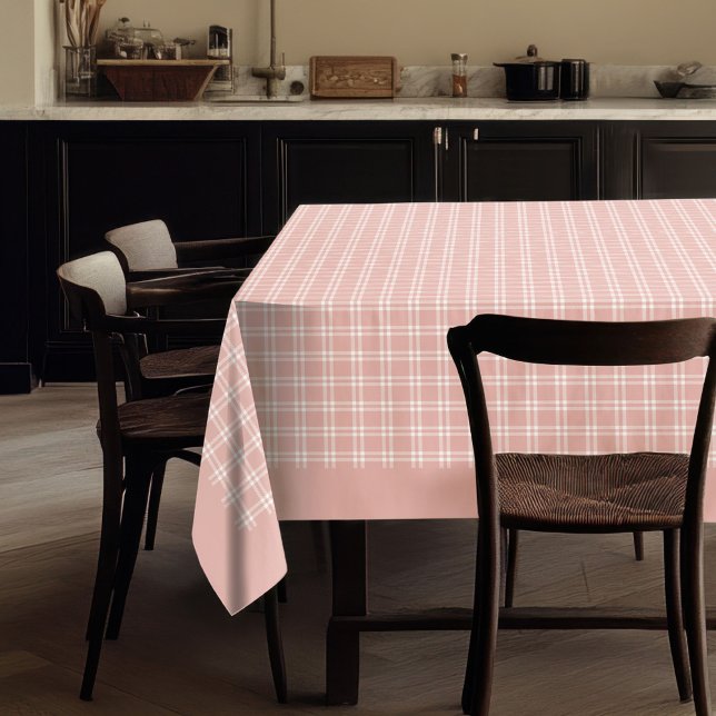 Toalha De Mesa Tablecloth de Xadrez Dourada Suave para Eventos (Soft Rose Gold Plaid Tablecloth for Events)