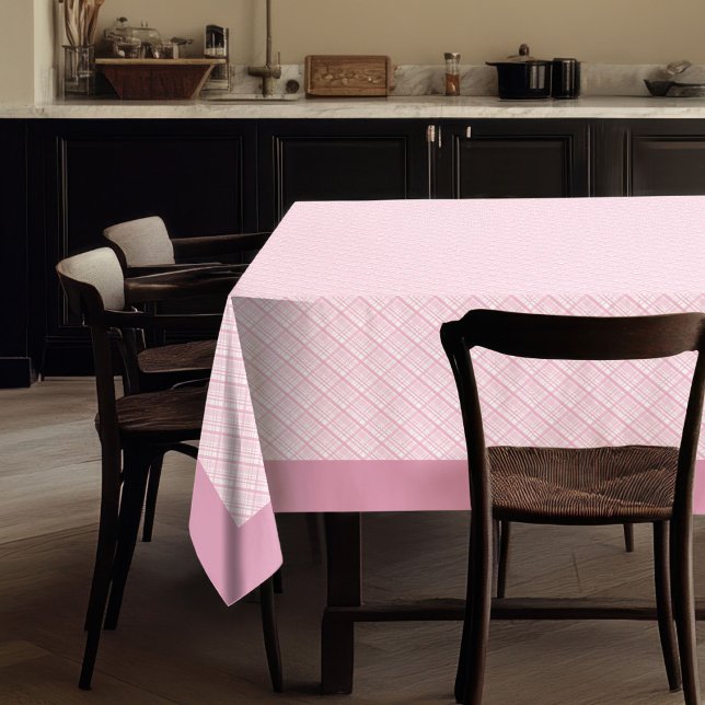 Toalha De Mesa Tablecloth de Xadrez Rosa-Rosa para Jantar Diária (Cozy Pink Plaid Tablecloth for Everyday Dining)