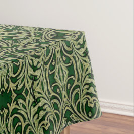 Toalha De Mesa Tablecloth Decorativa Dourada Verde