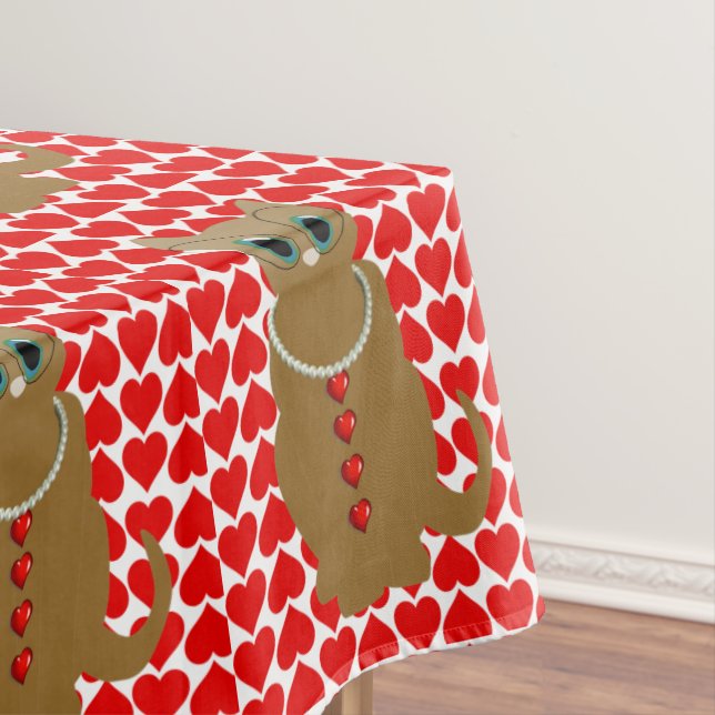 Toalha De Mesa Tablecloth Dia de os namorados Cat (Posição Original)