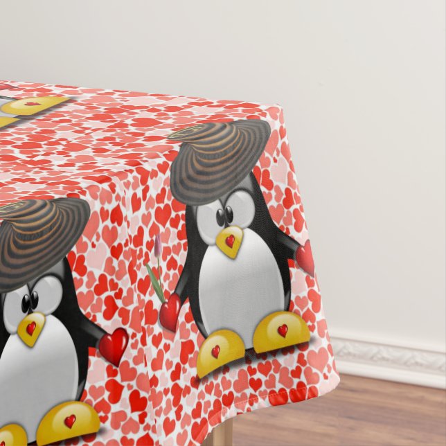 Toalha De Mesa Tablecloth Dia de os namorados Pinguim (Posição Original)