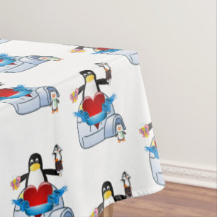 Toalha De Mesa Tablecloth Dia de os namorados Pinguim