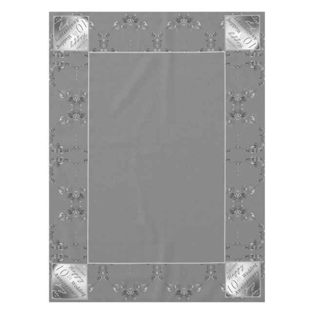Toalha De Mesa Tablecloth do 10º Aniversário de Casamento (Frente)