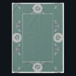 Toalha De Mesa Tablecloth do 10º aniversário do Casamento de Tin<br><div class="desc">Procurando a toalha de aniversário de 10 anos,  11,  20,  25 ou 70? Então,  talvez uma bela cinza,  uma repetição de ornamentado e um gráfico de gemstone sejam a única coisa a dar-lhes AMBOS!</div>
