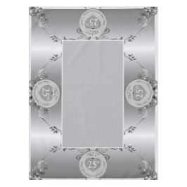 Toalha De Mesa Tablecloth do 25 Silver Wedding Anniversário 52"x7