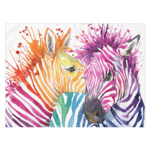 Toalha De Mesa Tablecloth do arco-íris da zebra
