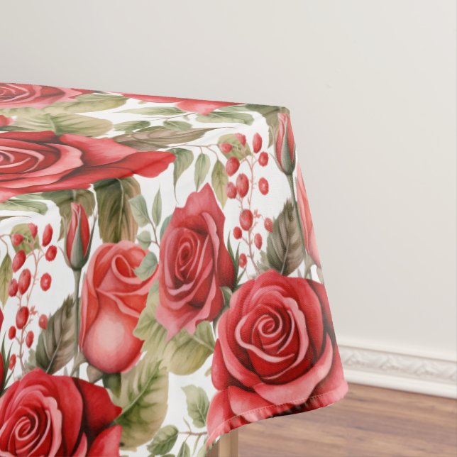 Toalha De Mesa Tablecloth do Chic Rosa vermelha (Posição Original)