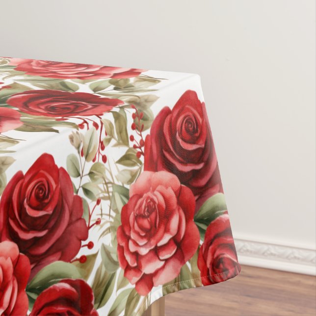 Toalha De Mesa Tablecloth do Chic Rosa vermelha (Posição Original)