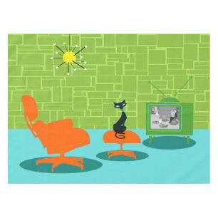 Toalha De Mesa Tablecloth do Gatinho de Idade do Espaço Retroati