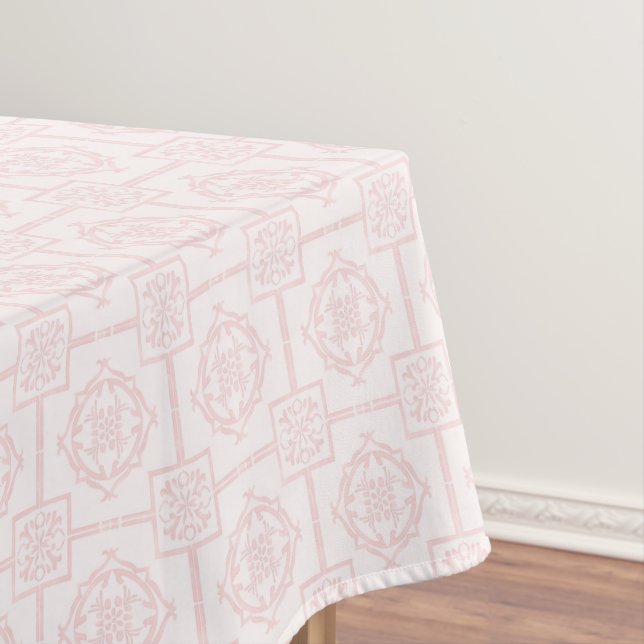 Toalha De Mesa Tablecloth do padrão asiático Bambu-Rosa-Blush | E (Posição Original)