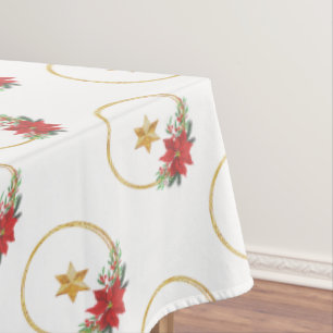 Toalha De Mesa Tablecloth do Vetor de Verrugas do ouro e Natal