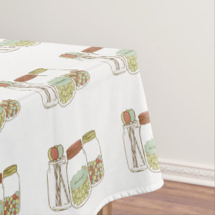 Toalha De Mesa Tablecloth doce do frasco e dos doces de pedreiro