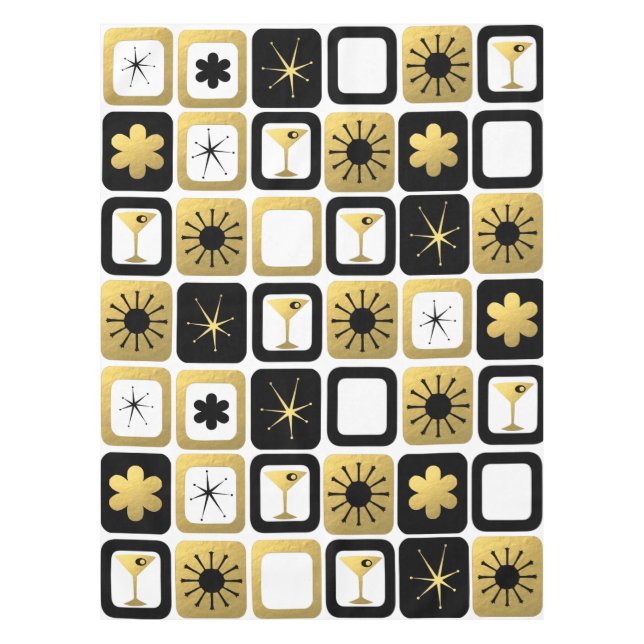 Toalha De Mesa Tablecloth Dourado glamoroso retro (Frente)