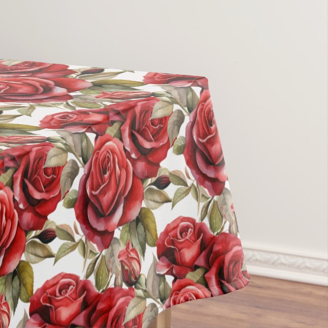 Toalha De Mesa Tablecloth Elegante Rosa vermelha (Posição Original)