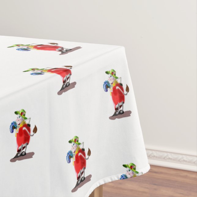 Toalha De Mesa Tablecloth engraçada com Vaca Moderna (Posição Original)