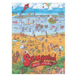 Toalha De Mesa Tablecloth ENORME do algodão de Saugatuck (dia)