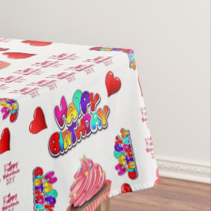Toalha De Mesa Tablecloth Feliz dia de os namorados Feliz Anivers