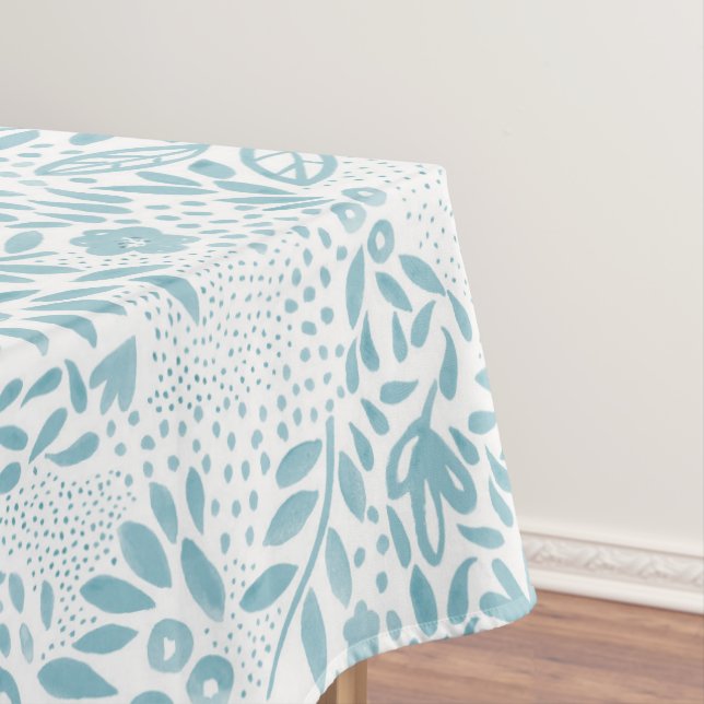 Toalha De Mesa Tablecloth Floral Belle Blue (Posição Original)