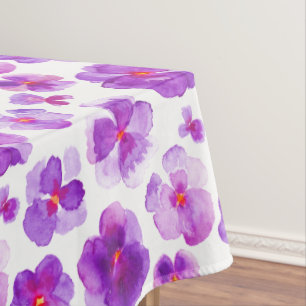 Toalha De Mesa Tablecloth floral da flor do amor perfeito roxo da