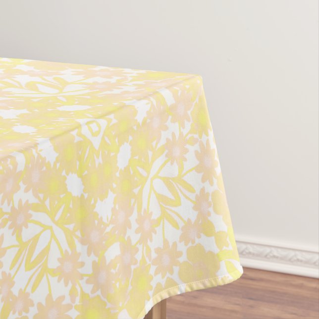Toalha De Mesa Tablecloth floral do jardim amarelo alegre (Posição Original)