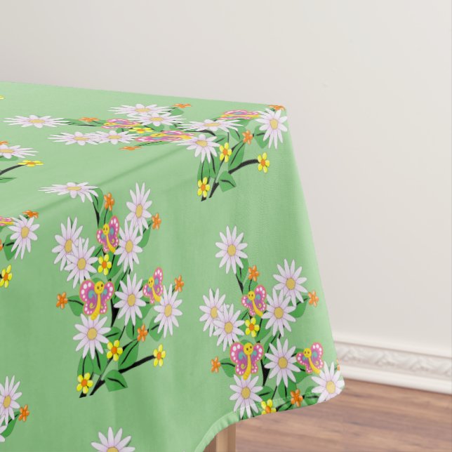 Toalha De Mesa Tablecloth Green Bumblebee Floral (Posição Original)