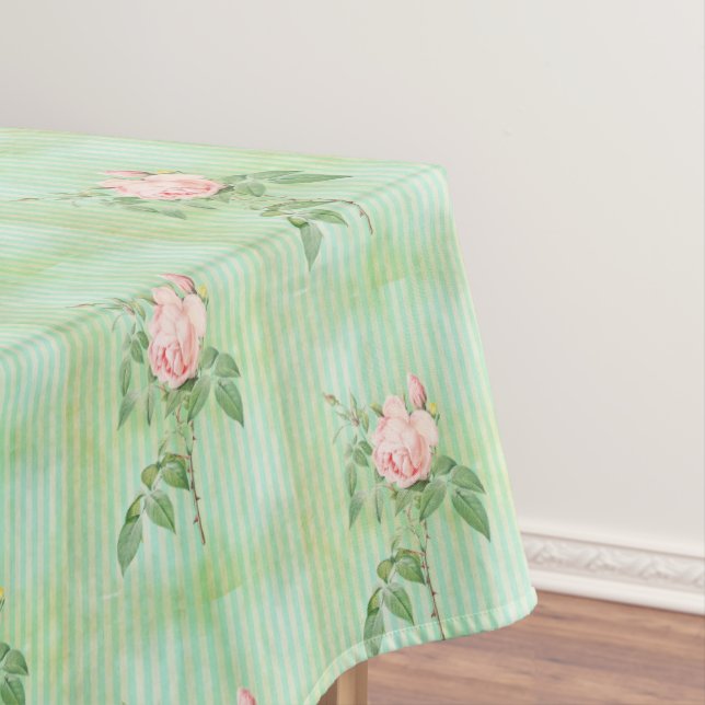 Toalha De Mesa Tablecloth Green Strike Rosa Rosa Rosa Floral (Posição Original)
