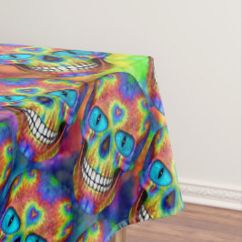 Toalha De Mesa Tablecloth inoperante do algodão do crânio do