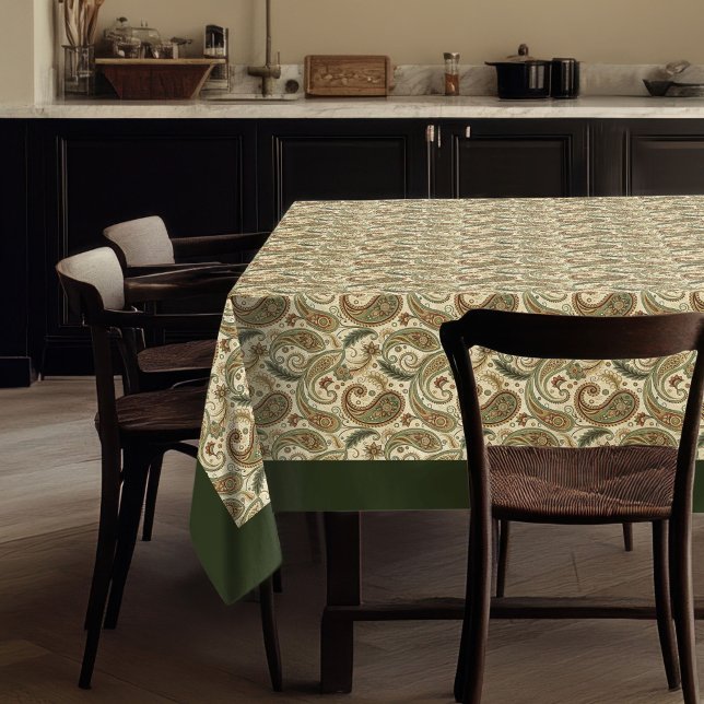 Toalha De Mesa Tablecloth inspirada em Boho na Earthy Paisley Imp (Boho-Inspired Tablecloth in Earthy Paisley Print)