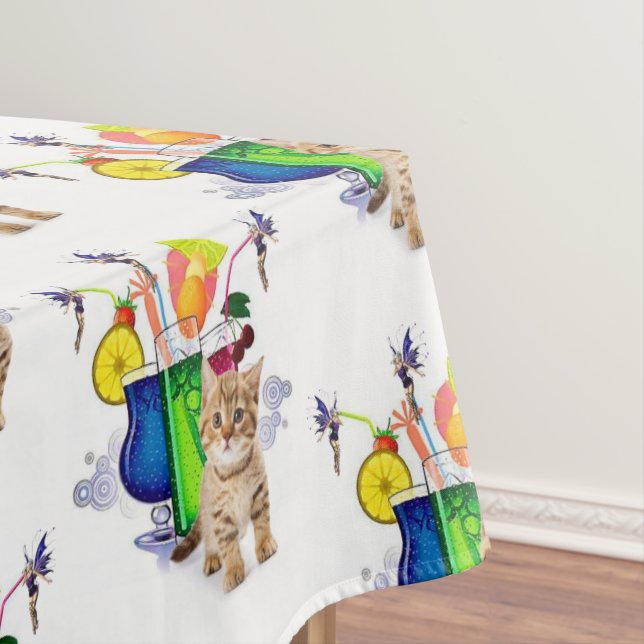 Toalha De Mesa Tablecloth Kitten Bebe Fada (Posição Original)
