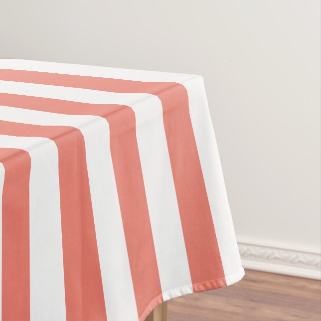 Toalha De Mesa Tablecloth largo coral moderno da listra (Posição Original)