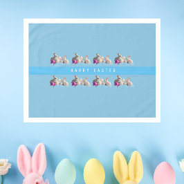 Toalha De Mesa Tablecloth páscoa Dois Coelhos e Ovos de Páscoa