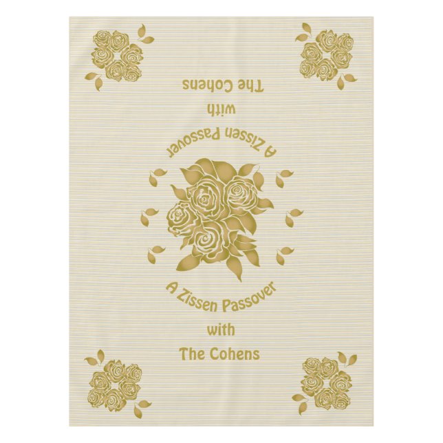 Toalha De Mesa Tablecloth "Personalized Seder" de 52/70" (Frente)