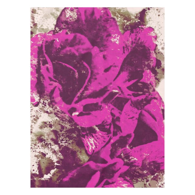 Toalha De Mesa Tablecloth Purple Rosa Watercolor (Frente)