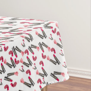 Toalha De Mesa Tablecloth Red & Pink Lipstick Salon