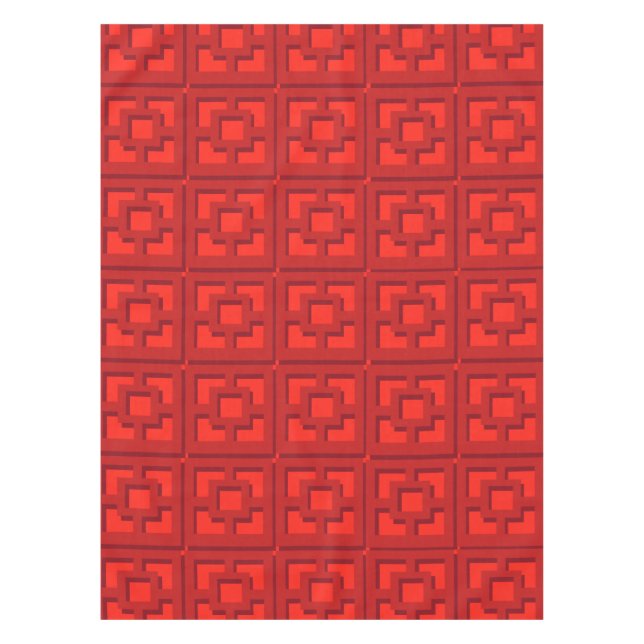 Toalha De Mesa Tablecloth Red Trellis Retro (Frente)